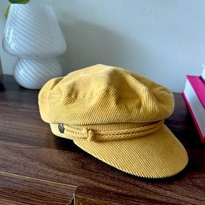 Brixton baker hat. Mustard yellow size small